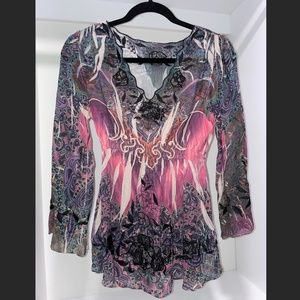 Colorful women's romper ~ slightly sheer polyester